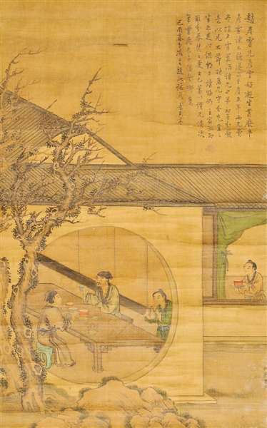 图为明代仇英的风俗人物画.